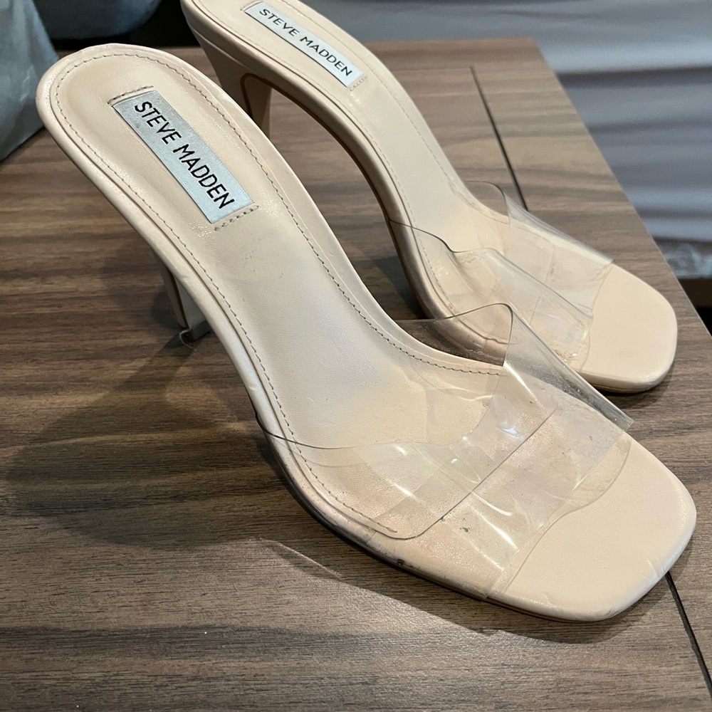 Steve Madden Women's Transparent and Beige Heels